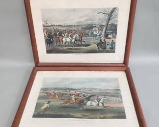155  Lot 484  Pair of vintage hand colored etchings