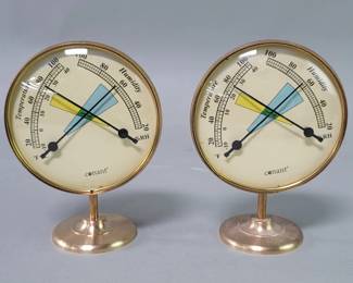 Lot 201  Pair of vintage glass and brass Conant