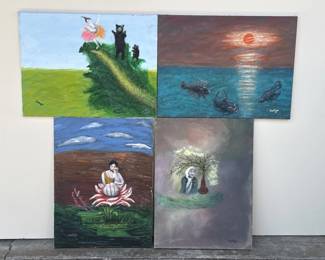 Lot 526h  Lot of 4 Helga Schweininger signed oil painting