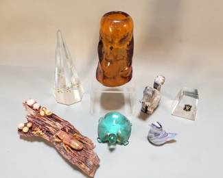 Lot 503  Group of glass and marble figurines