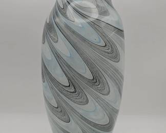 Lot 389h  Vintage handblown art glass vase with blue,