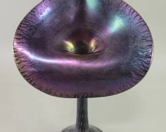 Lot 233  Tiffany Studios style iridescent art glass vase