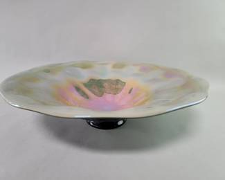 Lot 392  Signed Abelmen 2004 iridescent art glass center