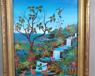 Lot 314  Nicolas Bertrand signed oil on canvas painting