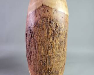 Lot 264  Hand carved wood turned vase