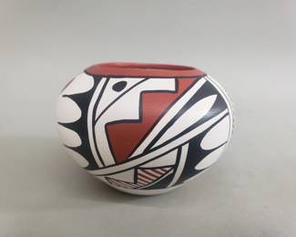 Lot 380  Signed Native American pottery vessel