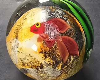 Lot 3  Signed art glass paperweight