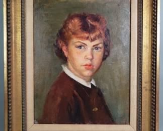 Lot 340  Impressioniststyle oil on canvas portrait