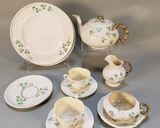Lot 323  Belleek of Ireland Shamrock Collection tea