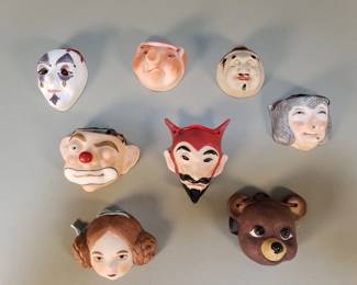 Lot 331  Vintage miniature porcelain character masks with