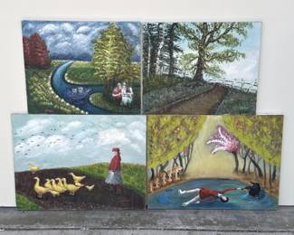 Lot 524h  Lot of 4 Helga Schweininger signed oil painting