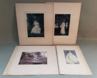 Lot 47  Group of antique black and white photos mounted on