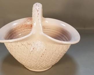 Lot 42  Basket shaped terra cotta glazed planter