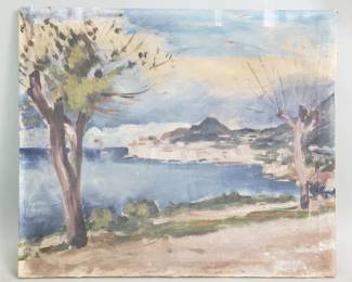 Lot 245  PostImpressionist style oil on canvas landscape