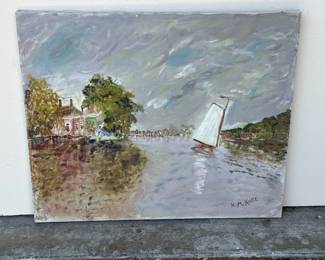 Lot 535h  Signed oil painting on canvas