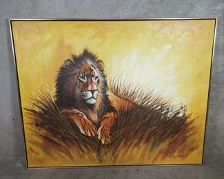 Lot 471  Signed R. Delongprie oil on canvas