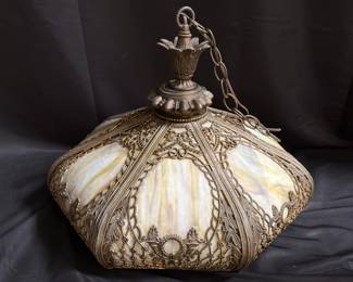 Lot 161  Vintage slag glass hanging shade