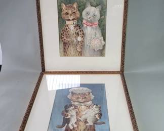 Lot 205  Pair of cat prints
