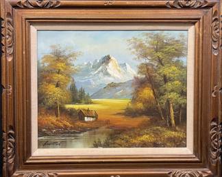Lot 715h  Framed, signed oil on canvas painting
