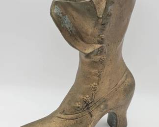 Lot 388h  Vintage Victorianstyle brass bootform planter