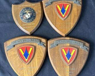 Lot 362h  Lot of 4 vintage 5th Marine Division award plaques