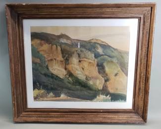 Lot 135  Fritz Kocher signed watercolor painting