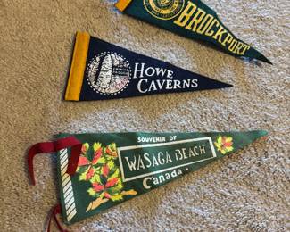 Vintage travel pennants 