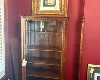 oak bookcase, victorian pictures