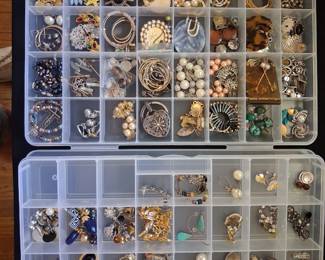 100+ pr of earrings, pierced, clip, etc