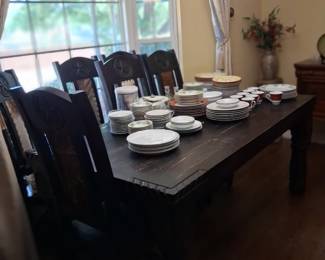 Rustic Dining Room Table with Stars on the Chairs