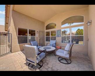 LOVELY PATIO FURNITURE / FIRE PIT AND WOOD TOO!