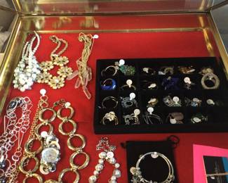 Costume jewelry & some silver