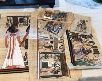 Egyptian papyrus paintings 