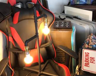 Chair & lamp on