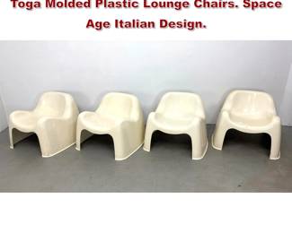 Lot 425 Set 4 Sergio Mazza for Artemide Toga Molded Plastic Lounge Chairs. Space Age Italian Design.