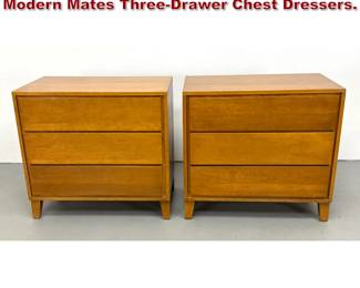 Lot 202 Pair Leslie Diamond for Conant Ball Modern Mates ThreeDrawer Chest Dressers. 