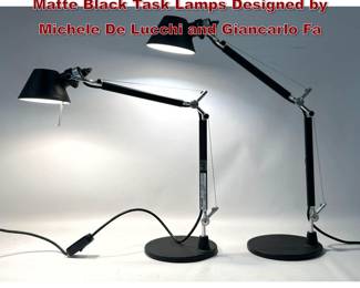 Lot 151 Pair of Artemide Tolomeo Micro Matte Black Task Lamps Designed by Michele De Lucchi and Giancarlo Fa