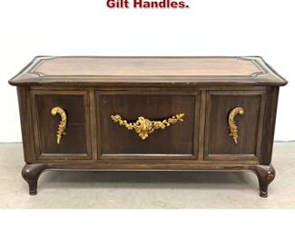 Lot 232 Monteverdi 3 Door Low Cabinet with Gilt Handles. 