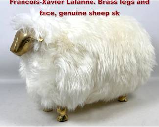 Lot 33 Small sheep sculpture in the style of FrancoisXavier Lalanne. Brass legs and face, genuine sheep sk