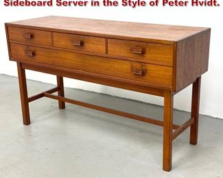 Lot 203 Danish Modern Teak Small Sideboard Server in the Style of Peter Hvidt. 