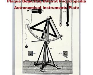 Lot 5 20th Century German Decorative Plaque Depicting Diderot Encyclopedia Astronomical Instruments Plate 
