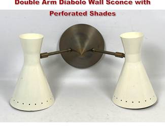 Lot 335 Luminous Mid Century Modern style Double Arm Diabolo Wall Sconce with Perforated Shades
