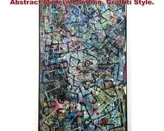 Lot 421 7ft Extra Large Dennis Sakelson Abstract Modern Painting. Graffiti Style. 