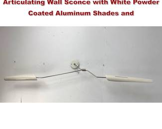 Lot 262 David Weeks Studio Double Arm Articulating Wall Sconce with White Powder Coated Aluminum Shades and 