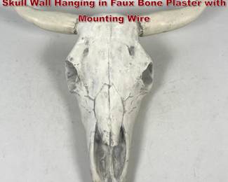 Lot 146 Southwestern Style Decorative Bull Skull Wall Hanging in Faux Bone Plaster with Mounting Wire