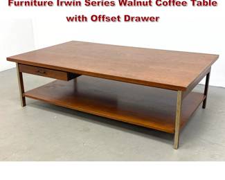 Lot 113 xxx Paul McCobb for Calvin Furniture Irwin Series Walnut Coffee Table with Offset Drawer