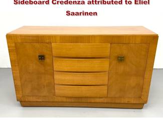 Lot 195 Rway Art Deco Book matched Wood Sideboard Credenza attributed to Eliel Saarinen