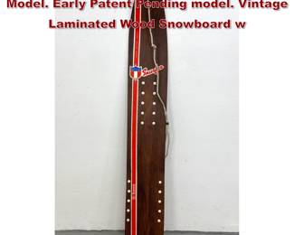 Lot 376 Brunswick Snurfer Super Racing Model. Early Patent Pending model. Vintage Laminated Wood Snowboard w
