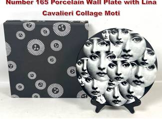 Lot 10 Fornasetti Milano Tema e Variazioni Number 165 Porcelain Wall Plate with Lina Cavalieri Collage Moti