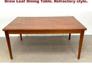 Lot 400 MidCentury Danish Modern Teak Draw Leaf Dining Table. Refractory style. 